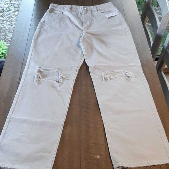PacSun Denim - Pacsun Los Angeles 90's Boyfriend Cream Distressed Jeans NWT